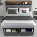 Full Size Storage Bed Frame with Headboard I568