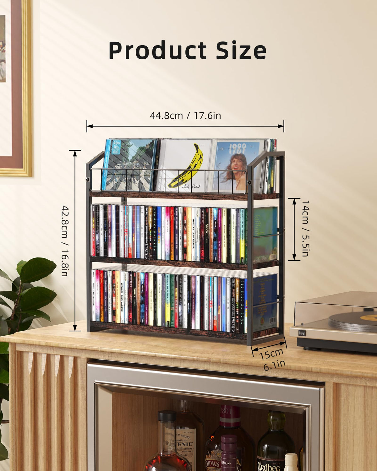 3 Tier CD Storage Rack Holds 123 Cases F2833