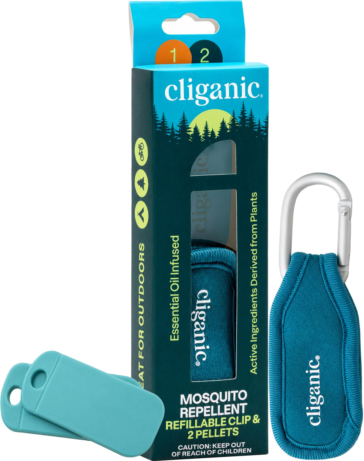 Mosquito Repellent Pack (1 Clip + 2 Refill Pellets) - Natural DEET-Free S8180