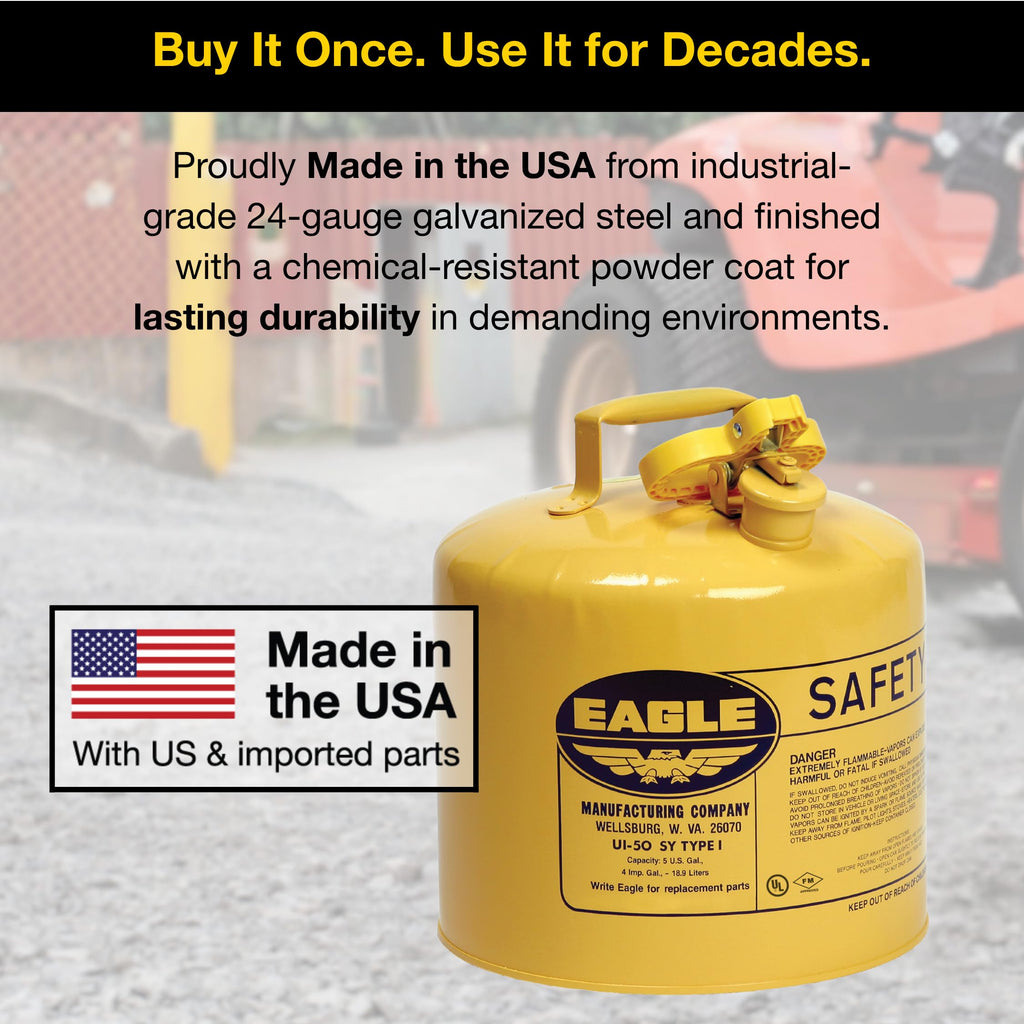 5 Gallon Yellow Safety Gas Can H223