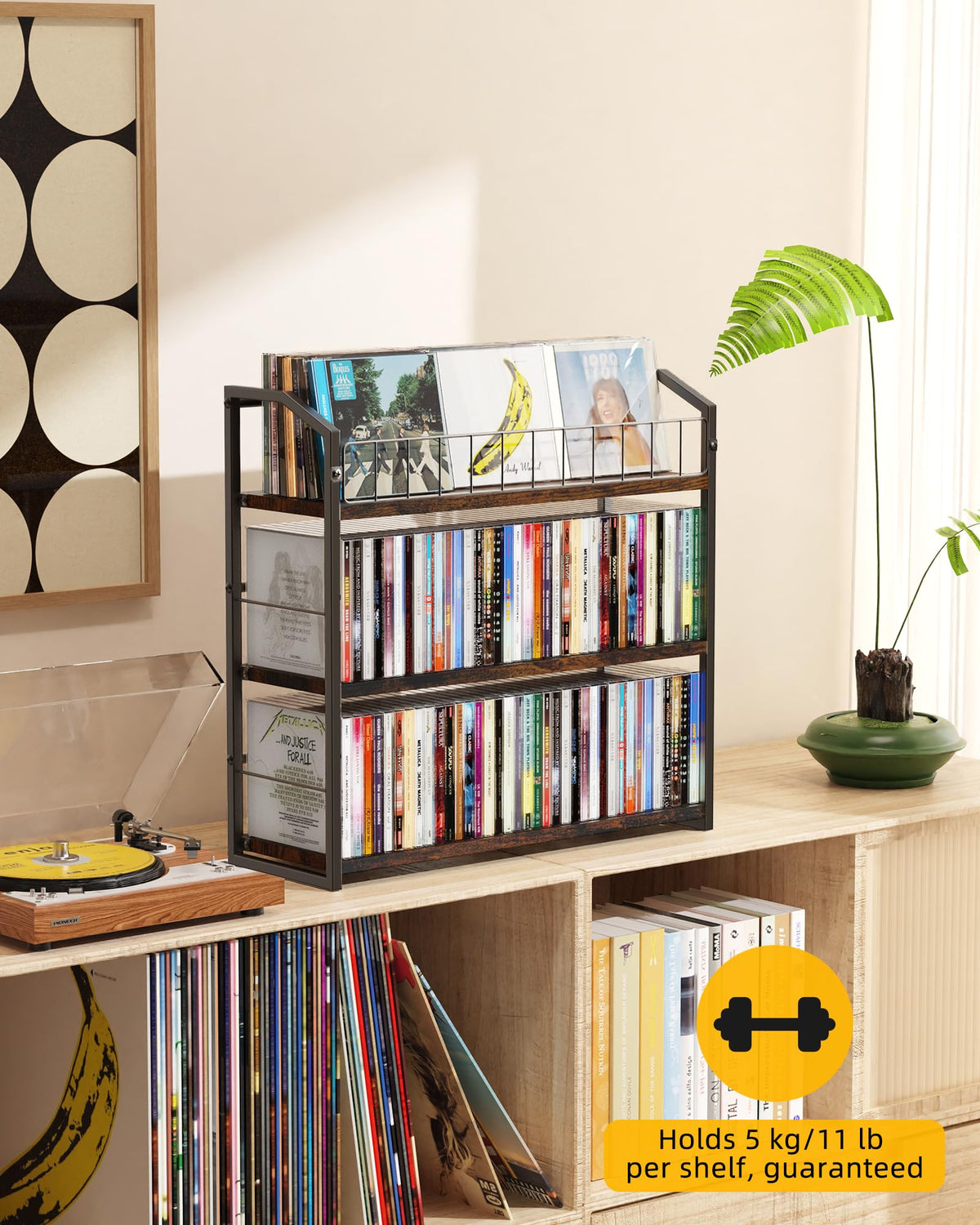 3 Tier CD Storage Rack Holds 123 Cases F2833
