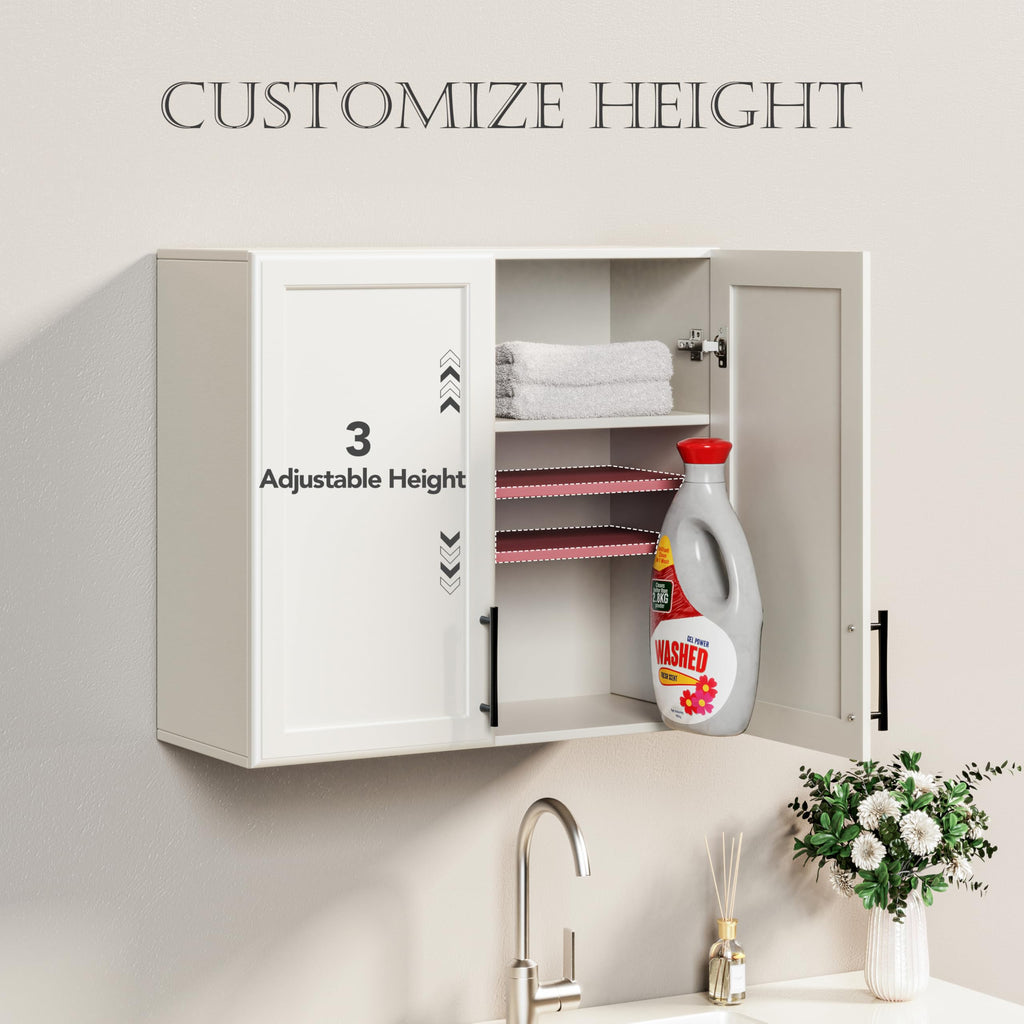 47.2" W Off White Wall Mounted Cabinet with Adjustable Shelf T67381
