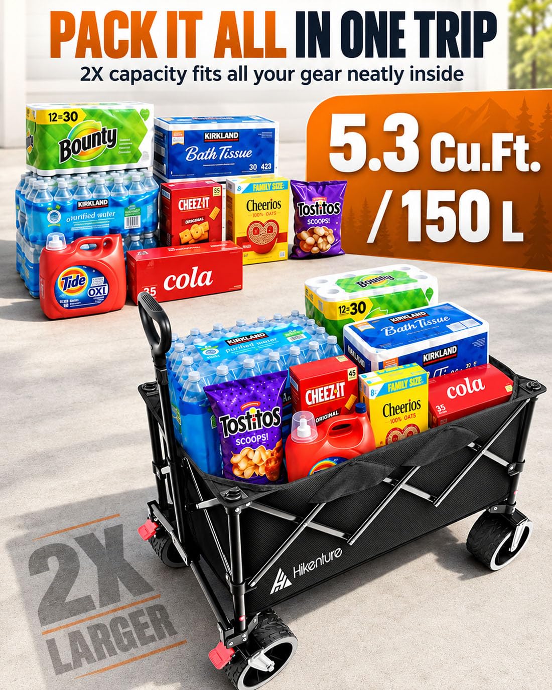 Foldable Beach Wagon with Big Wheels M102619