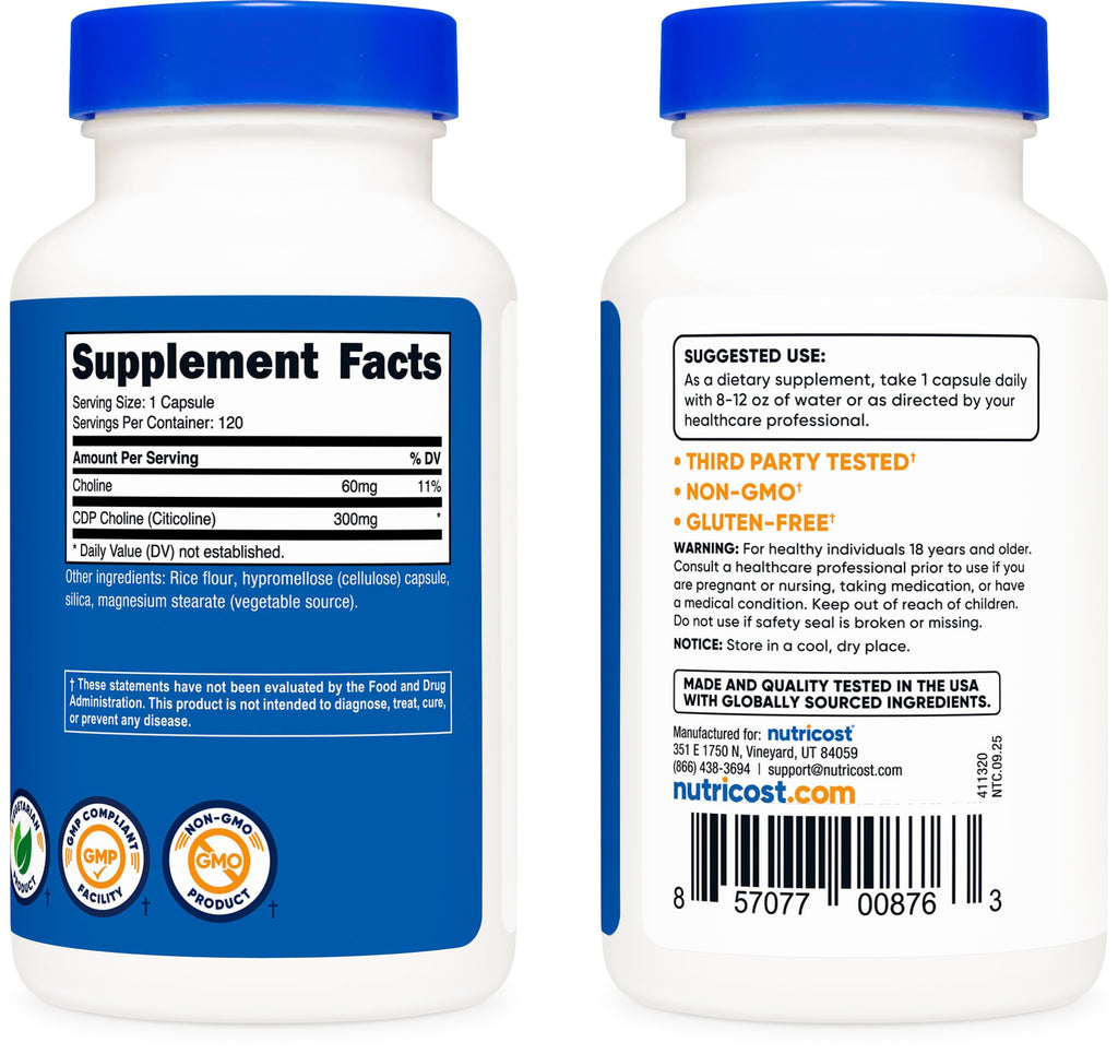 CDP Choline 300mg 120 Vegetarian Capsules X689669