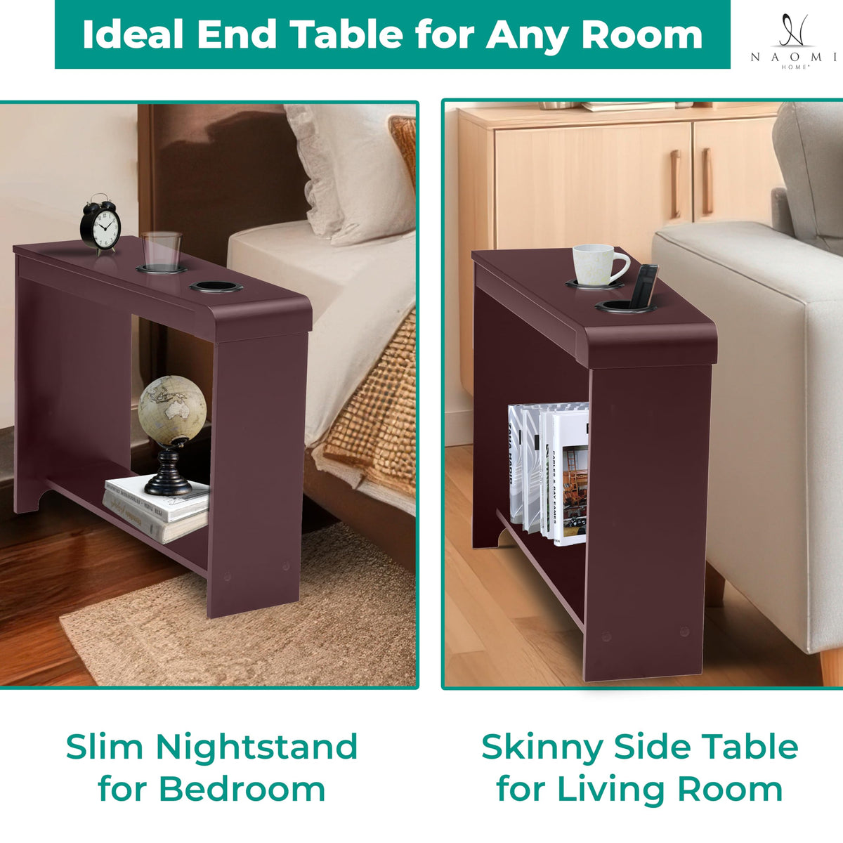 Cherry Nightstand with Charging Station V74743