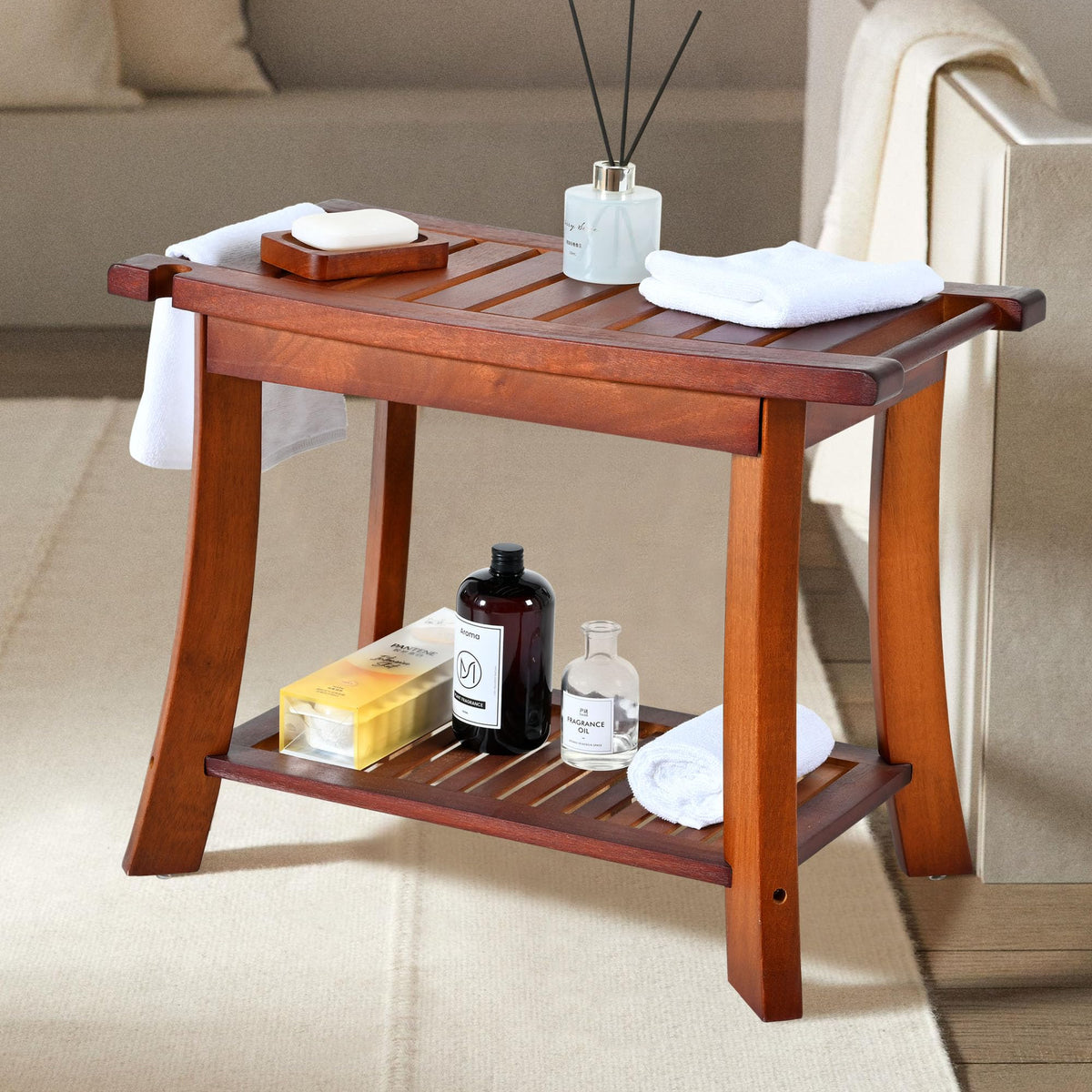 24" 2-Tier Teak Shower Bench L61239