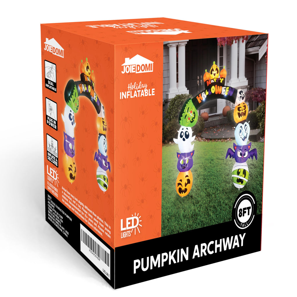 8 FT Halloween Inflatable Pumpkin Archway with LED Lights S281