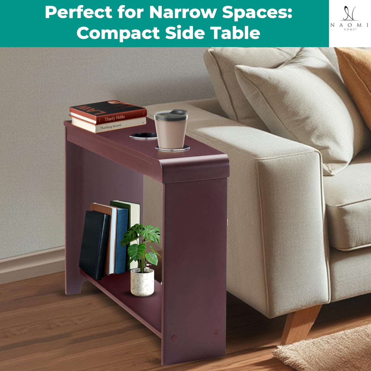 Cherry Nightstand with Charging Station V74743