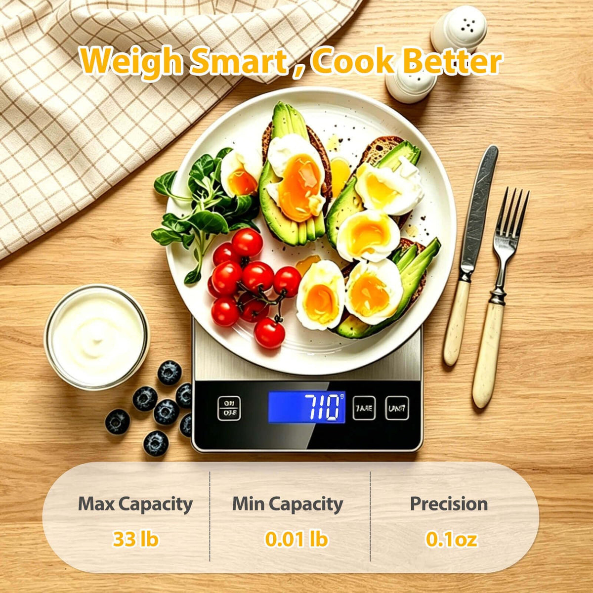 33lb Digital Stainless Steel Food Scale M8757