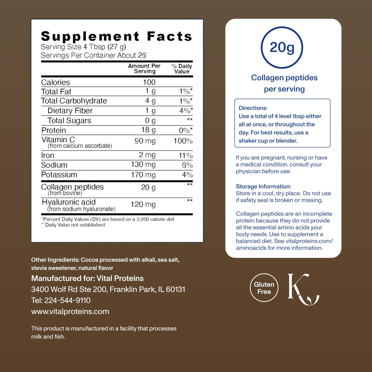 Collagen Peptides Chocolate 24.7oz M687