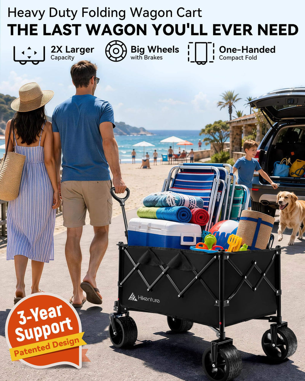 Foldable Beach Wagon with Big Wheels M102619
