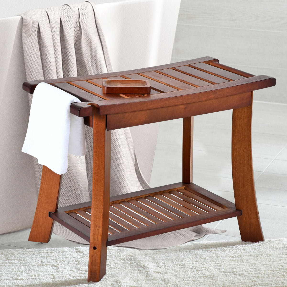 24" 2-Tier Teak Shower Bench L61239