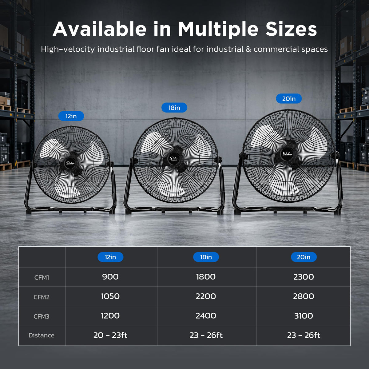20 Inch 3-Speed Oscillating Metal Floor Fan R35639
