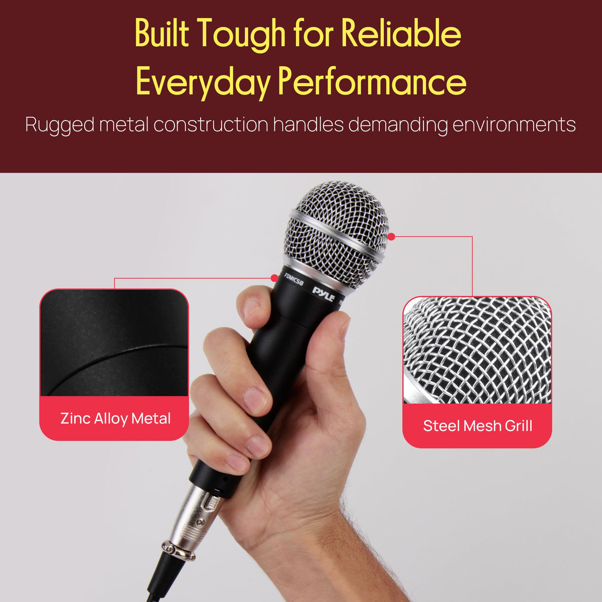 Dynamic Cardioid XLR Microphone with Built-in Pop Filter A75597