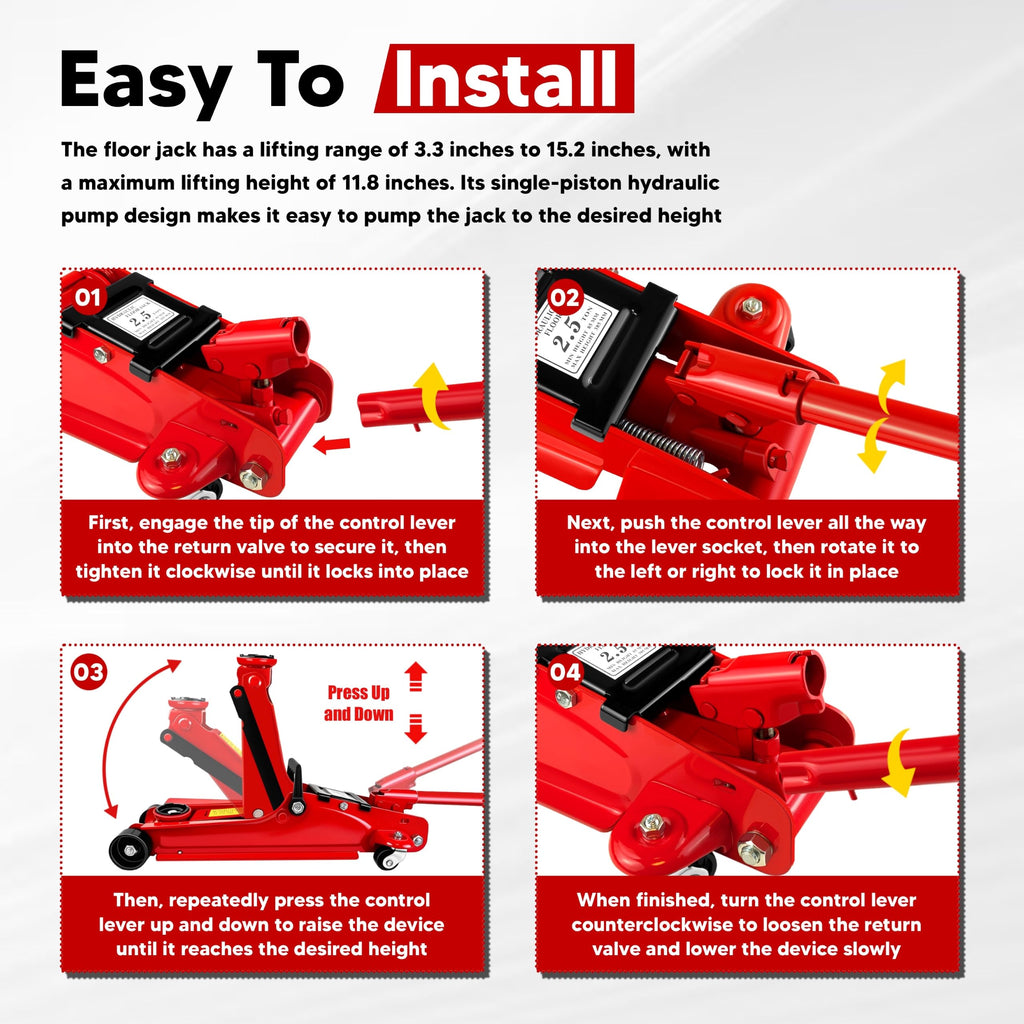 2.5 Ton Low-Profile Hydraulic Floor Jack V607201