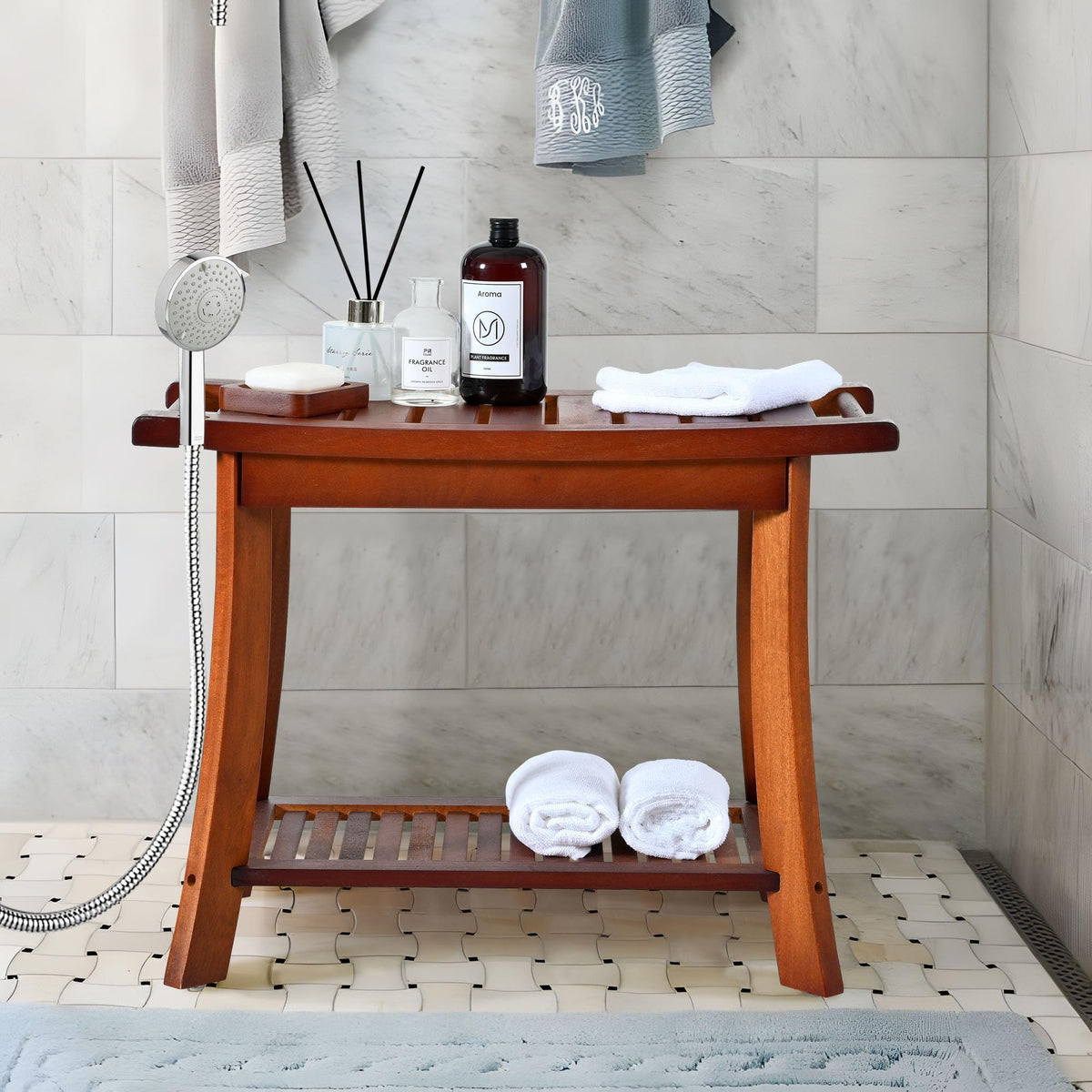 24" 2-Tier Teak Shower Bench L61239