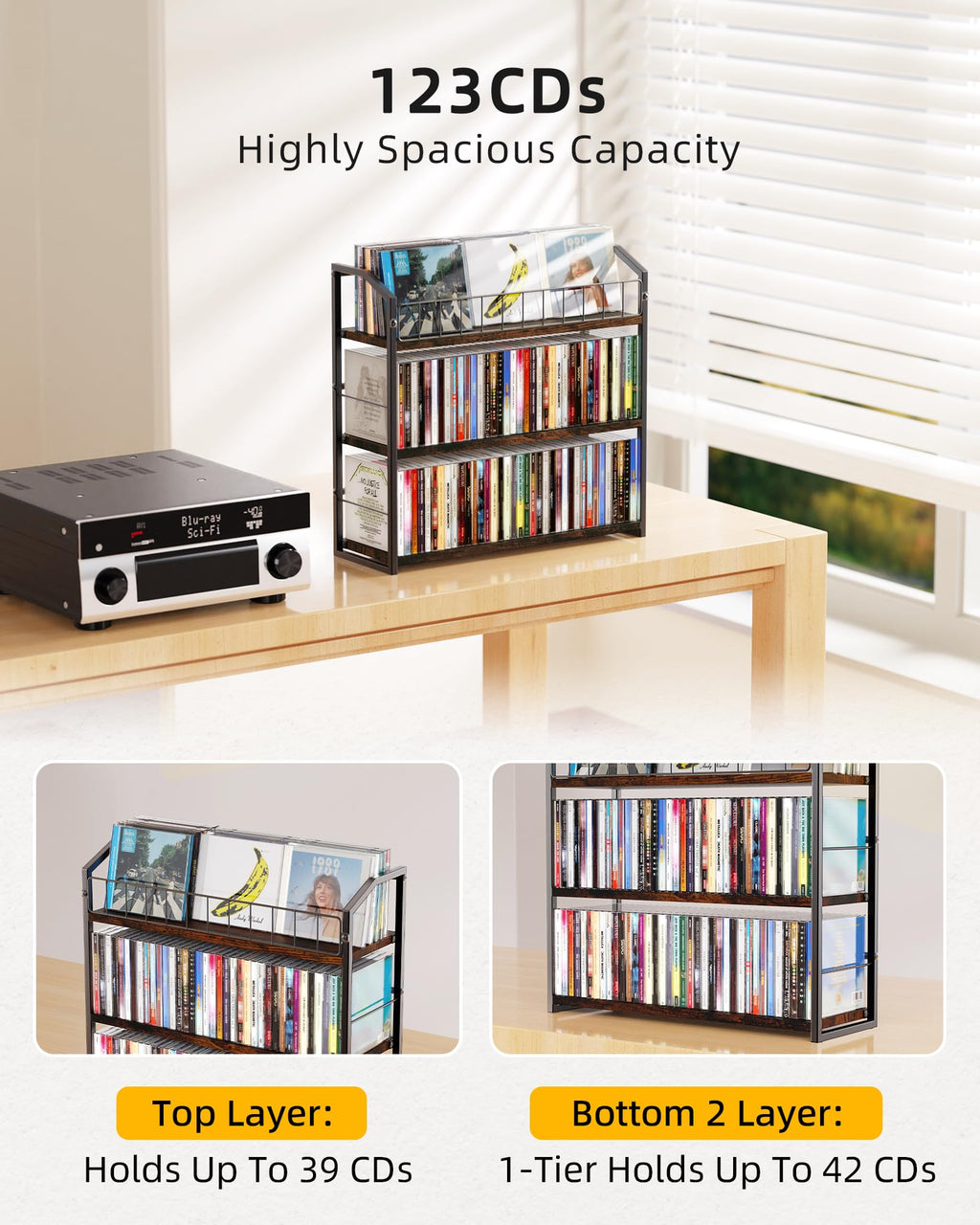 3 Tier CD Storage Rack Holds 123 Cases F2833