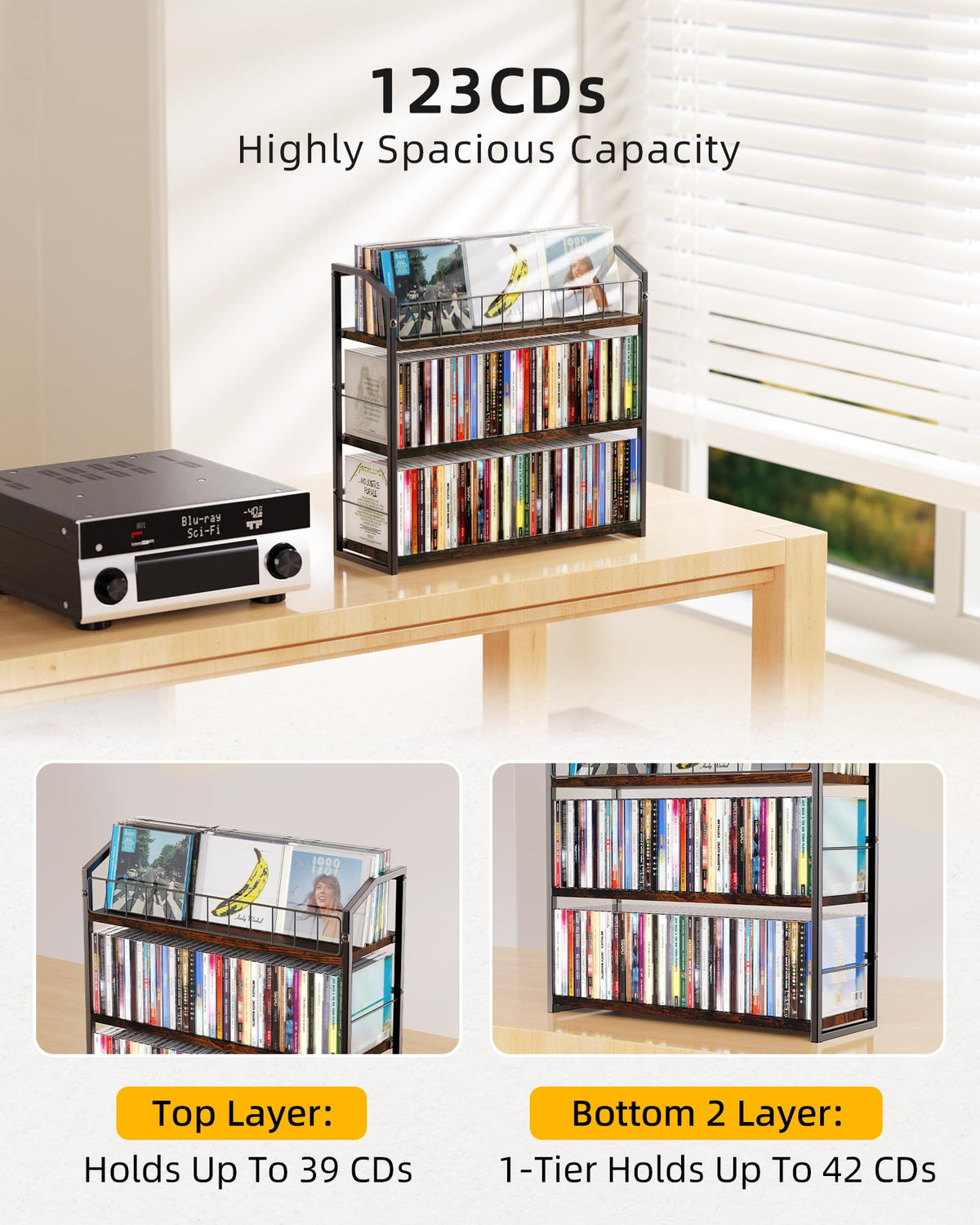 3 Tier CD Storage Rack Holds 123 Cases F2833