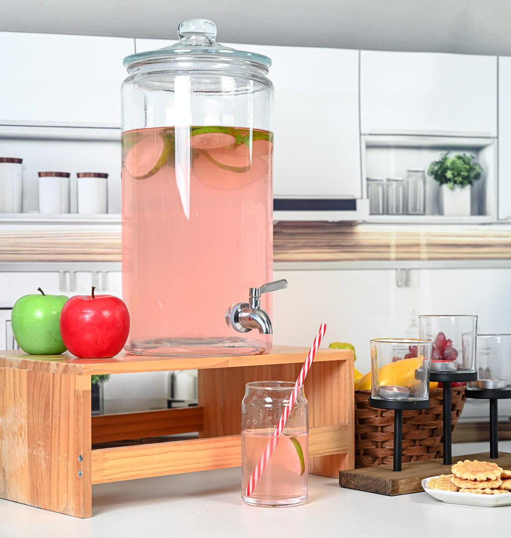 2 Gallon Glass Beverage Dispenser with Stainless Steel Spigot L657052