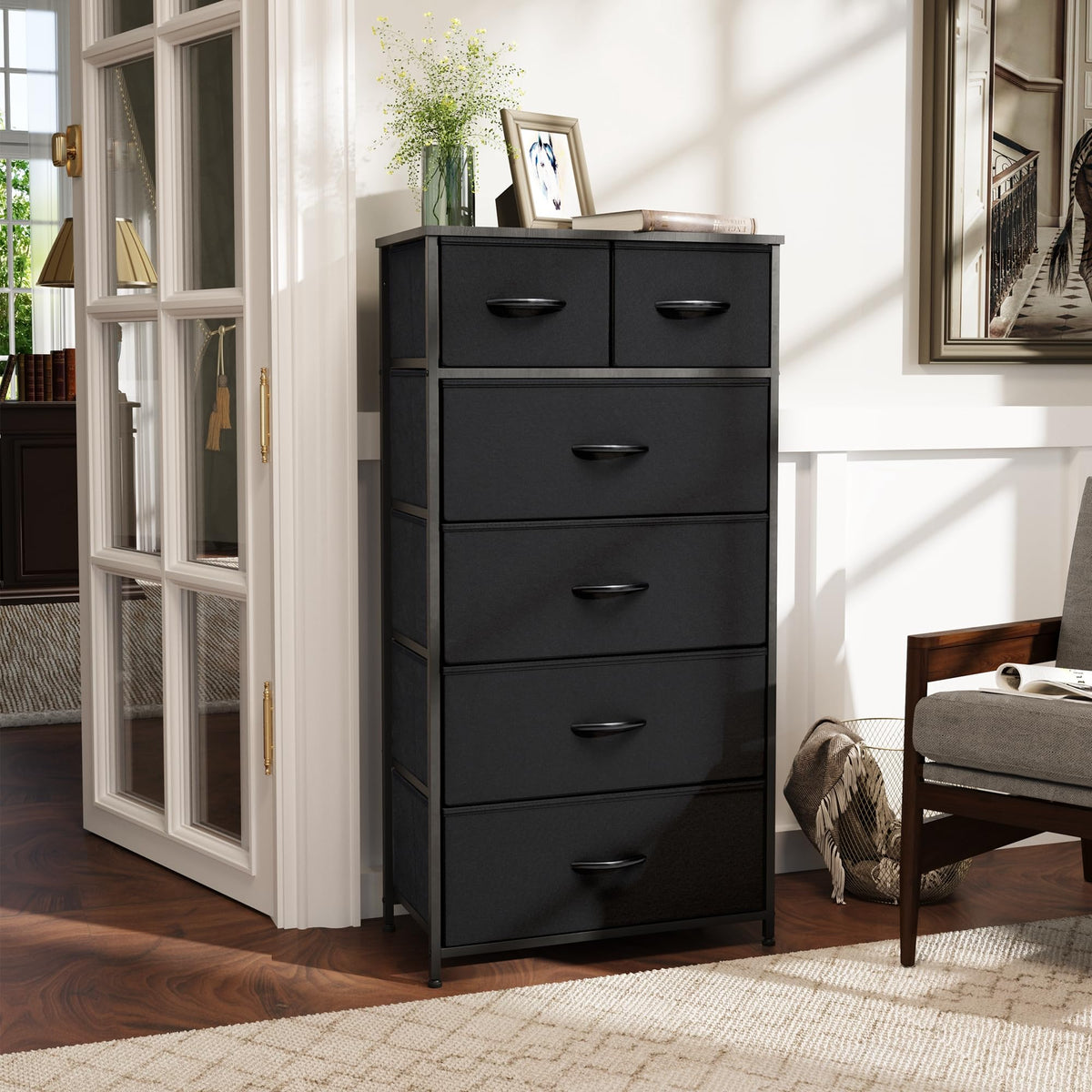 Fabric 6 Drawer Tall Dresser Y765552
