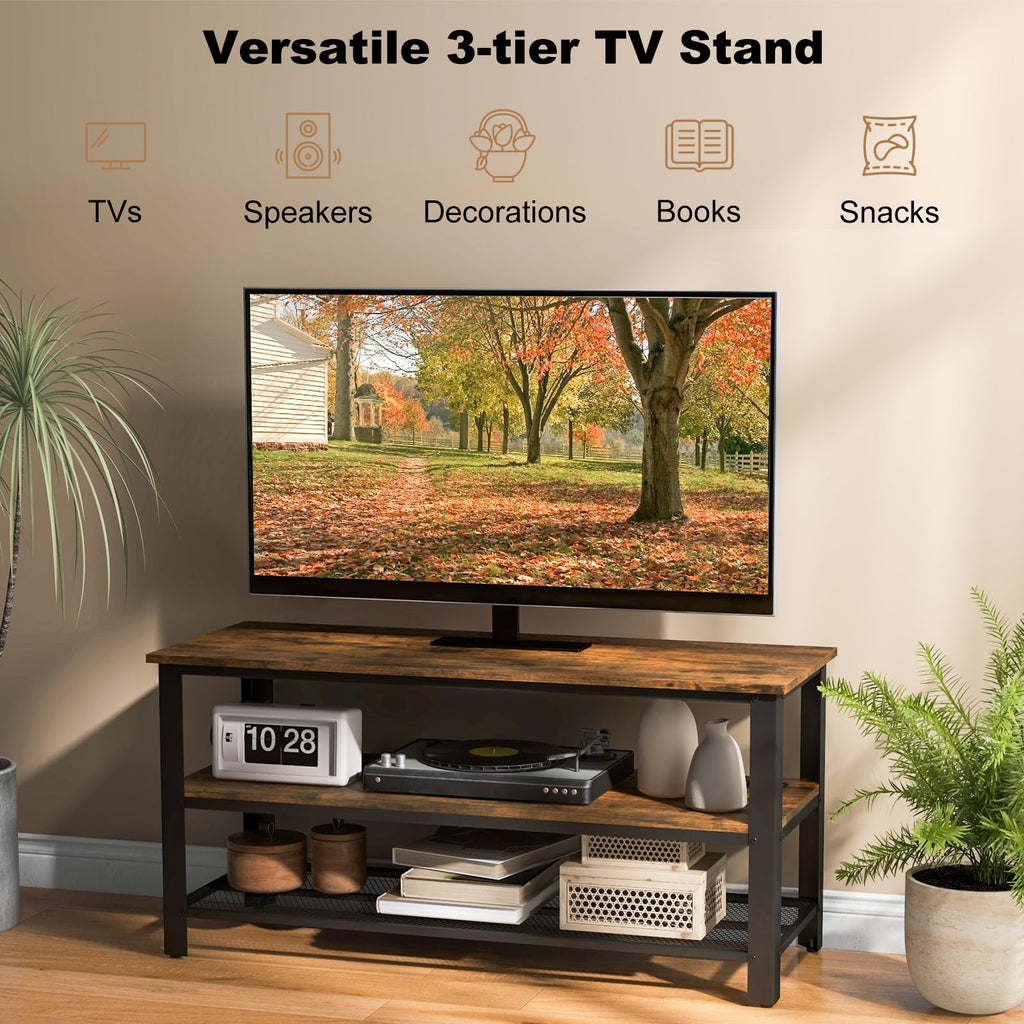 Small 3-Tier TV Stand with Power Outlets and USB Ports A107337