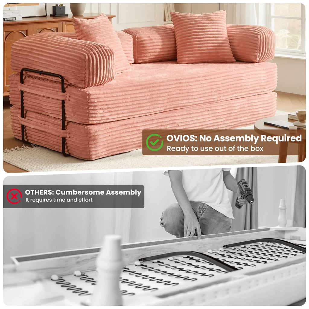 81" Folding Sofa Bed Convertible Floor Futon Lounger U773488