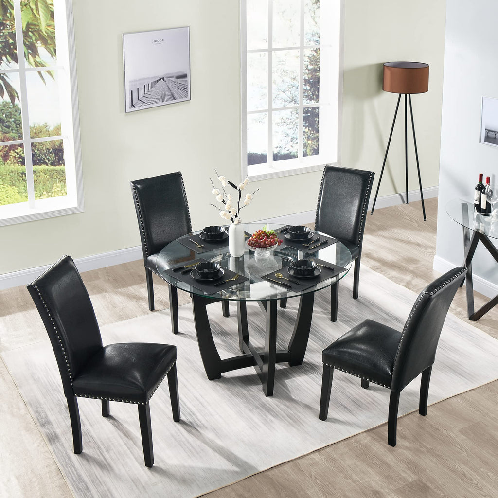 Set of 2 Faux Leather Upholstered Dining Chairs Z1758