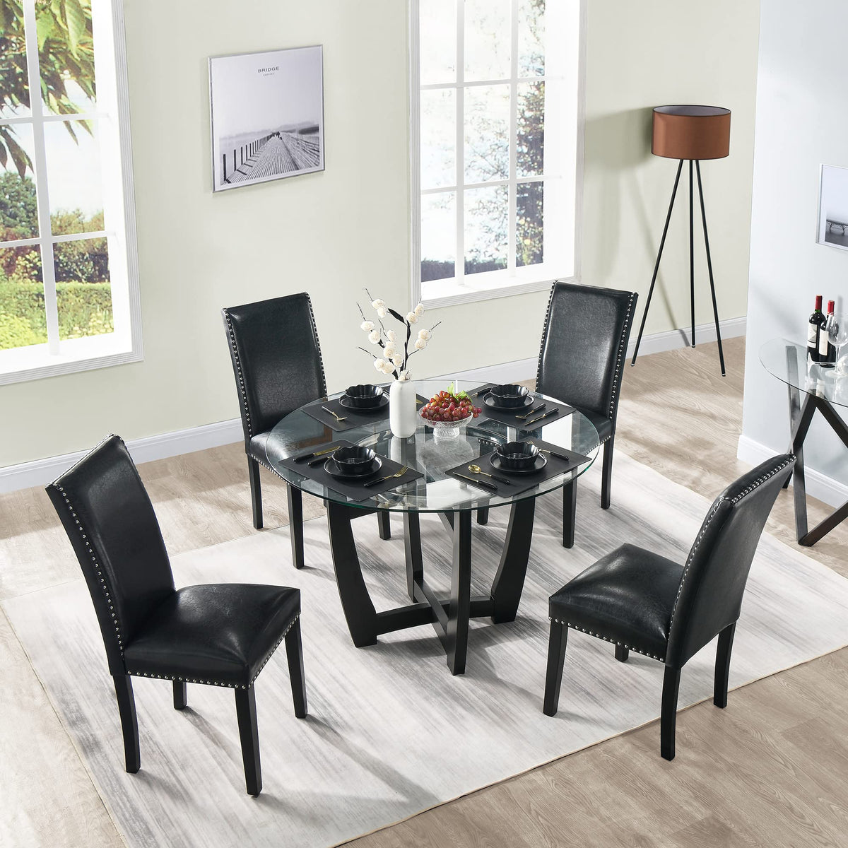 Set of 2 Faux Leather Upholstered Dining Chairs Z1758