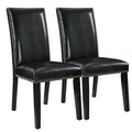 Set of 2 Faux Leather Upholstered Dining Chairs Z1758