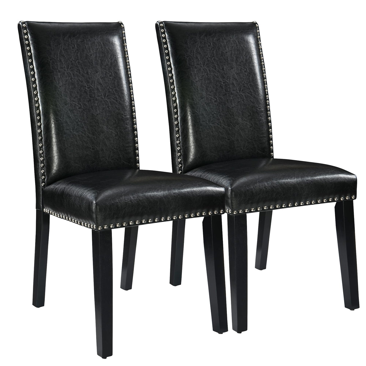 Set of 2 Faux Leather Upholstered Dining Chairs Z1758