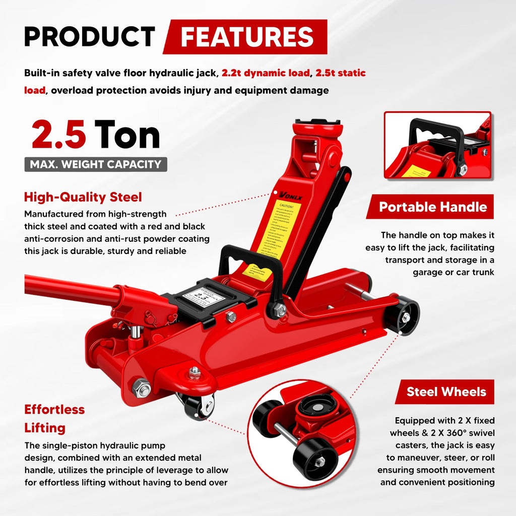 2.5 Ton Low-Profile Hydraulic Floor Jack V607201