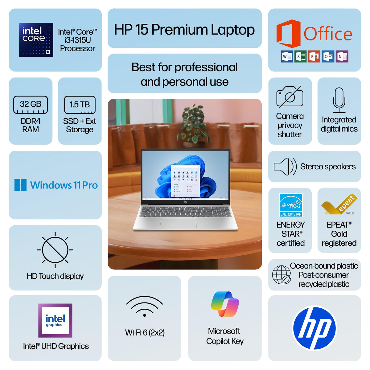 15.6" HD Touchscreen Laptop, 32GB RAM, 1.5TB Storage F9808