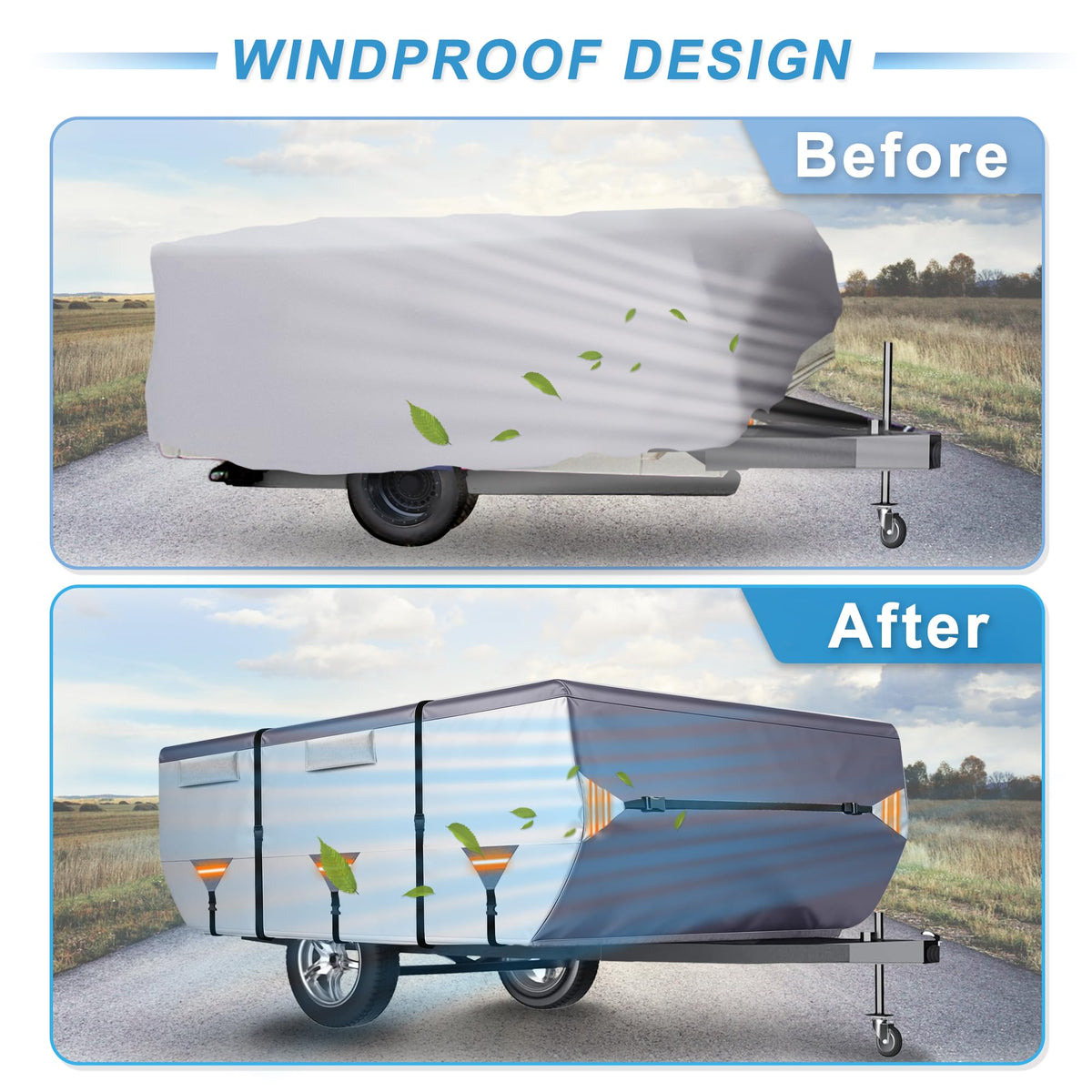 14ft-16ft Waterproof Oxford Pop-Up Camper Cover K944272