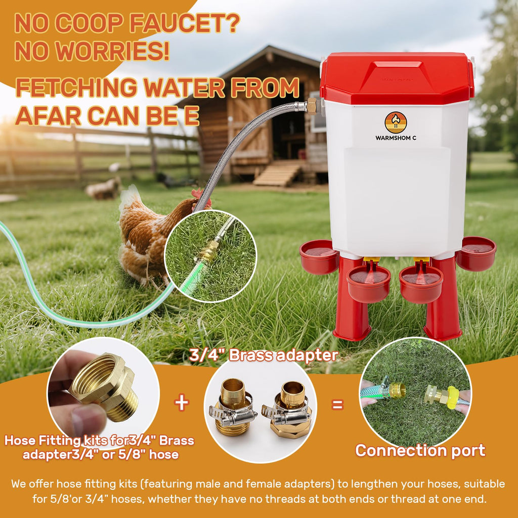Automatic Chicken Waterer with Stainless Steel Hose A3576