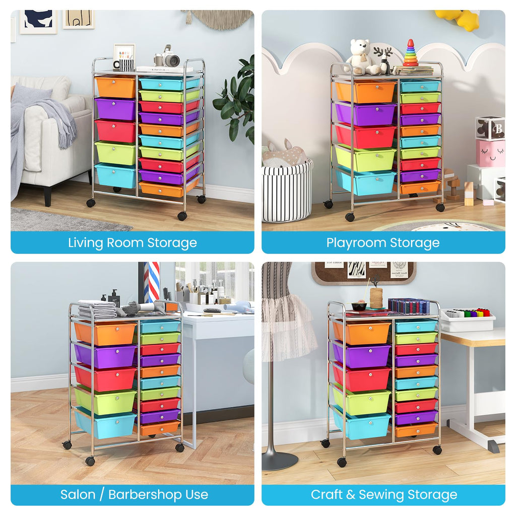 15 Drawer Rolling Storage Cart U278