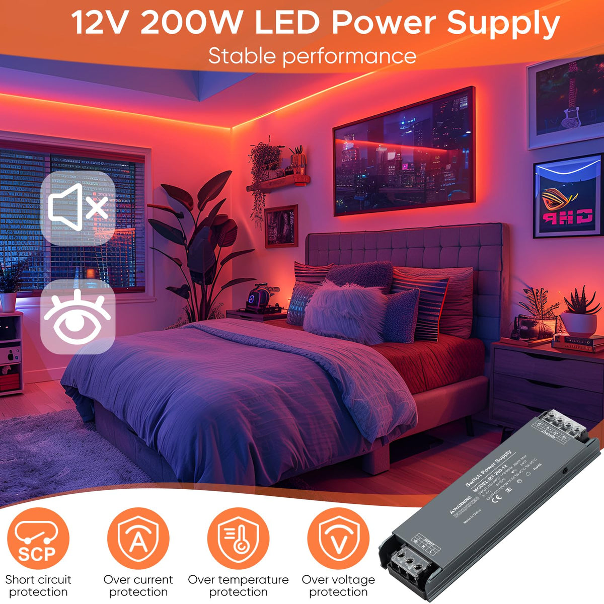 12V 200W LED Power Supply 16.6A E31898