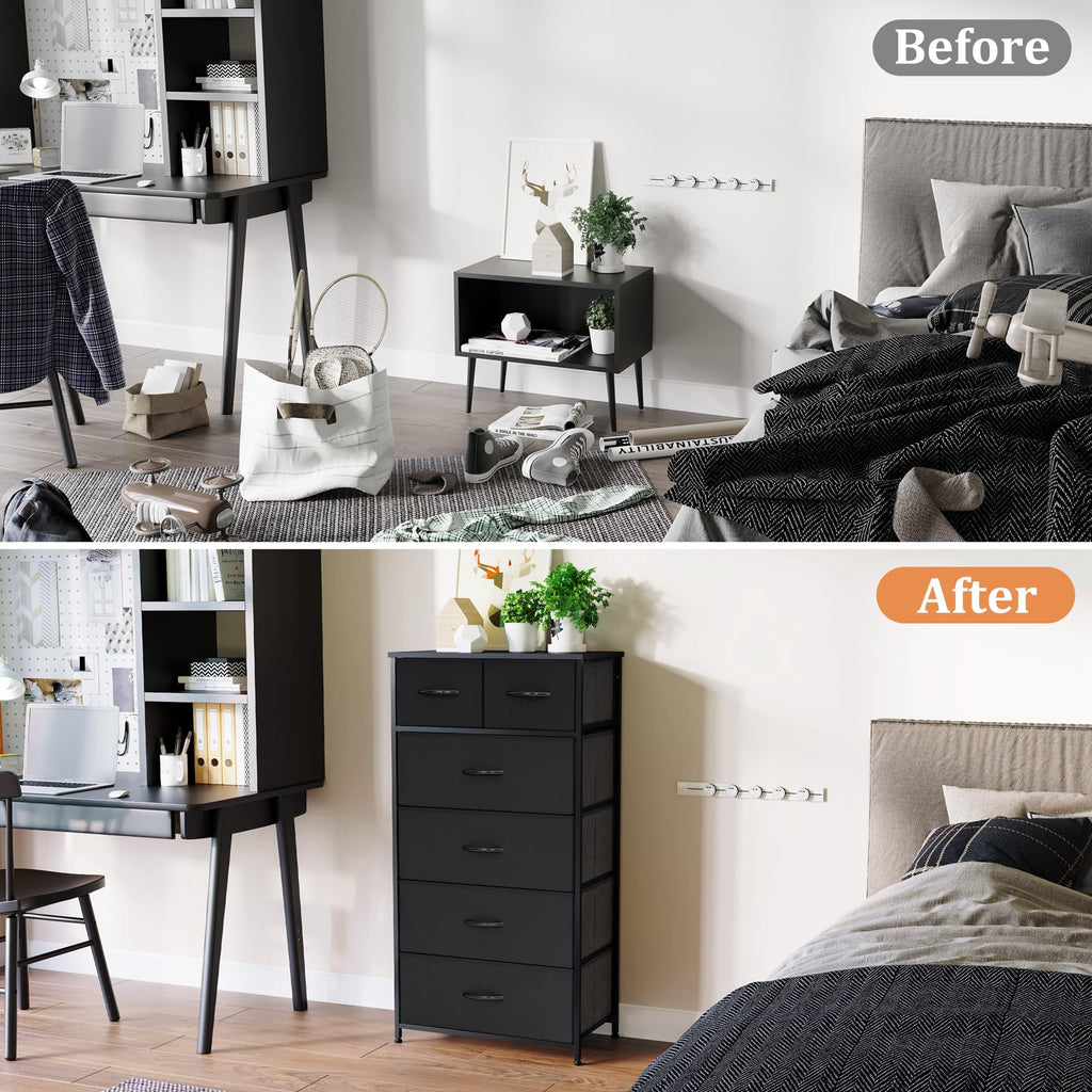 Fabric 6 Drawer Tall Dresser Y765552