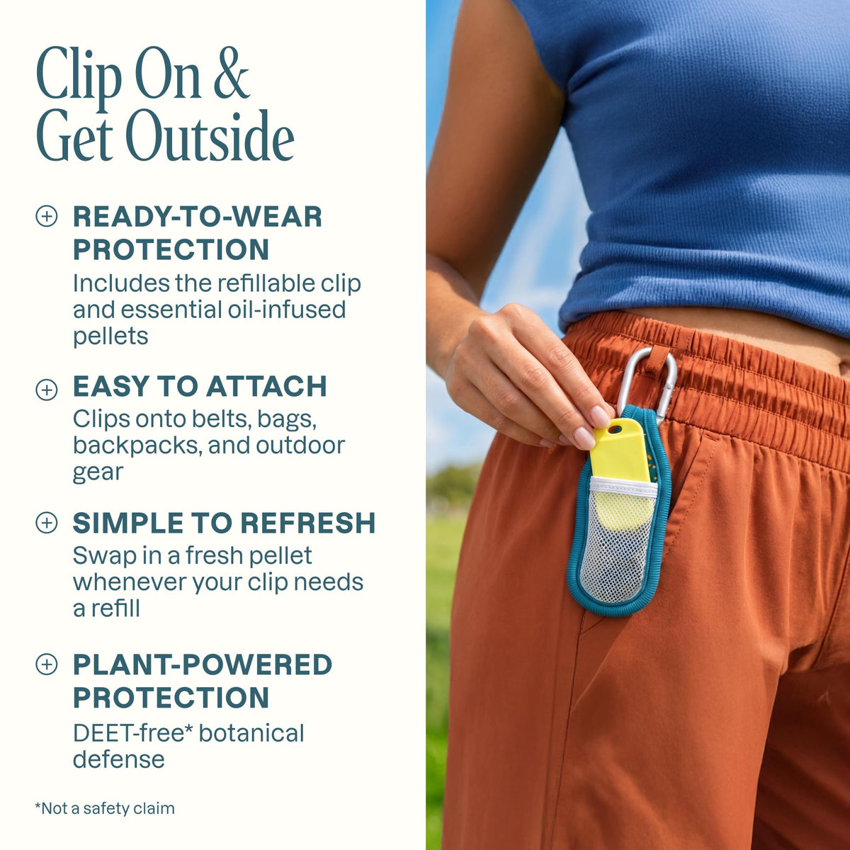 Mosquito Repellent Pack (1 Clip + 2 Refill Pellets) - Natural DEET-Free S8180