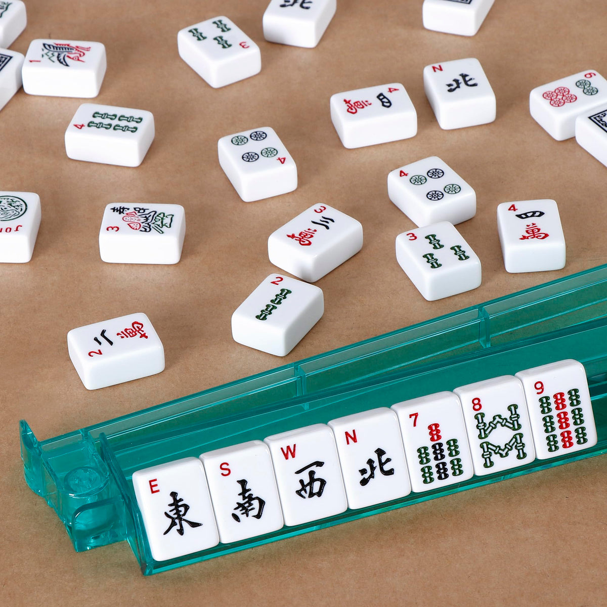 American Mahjong Set 166 White Tiles with 4 Racks and Bag M5767