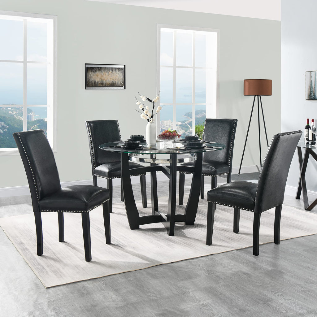 Set of 2 Faux Leather Upholstered Dining Chairs Z1758
