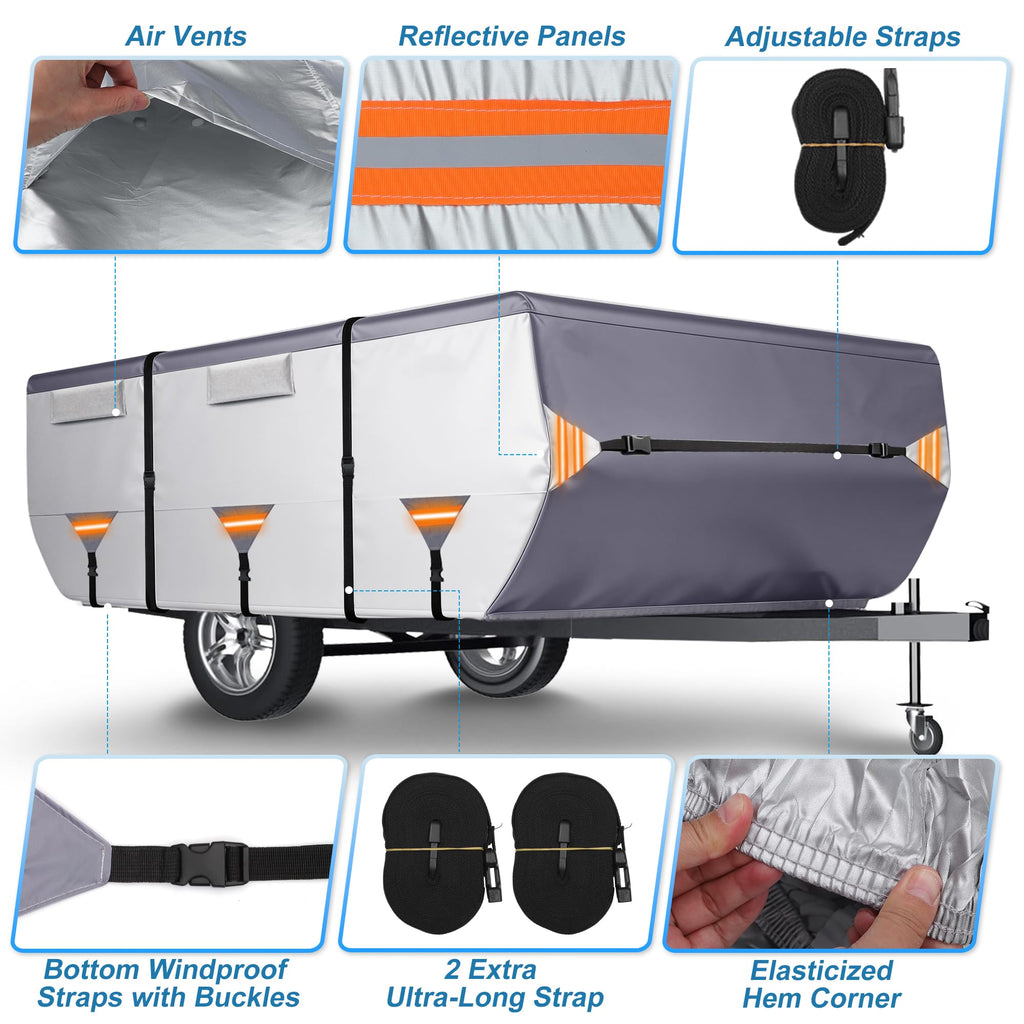 14ft-16ft Waterproof Oxford Pop-Up Camper Cover K944272