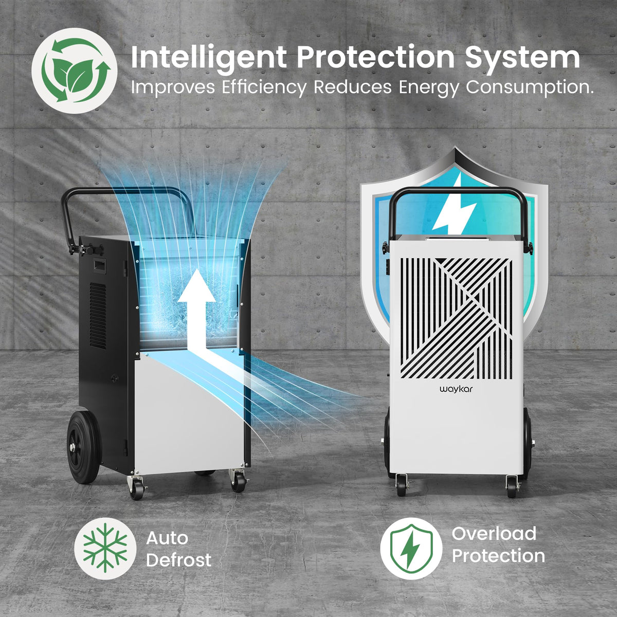 155 Pints Commercial Dehumidifier with Pump, Drain Hose and Washable Filter B423