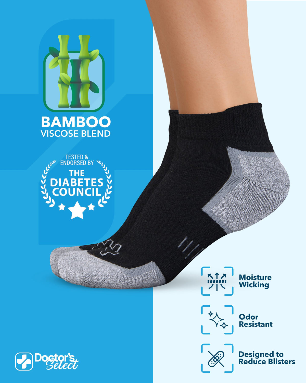 Bamboo Viscose Diabetic Socks 6 Pairs M26695