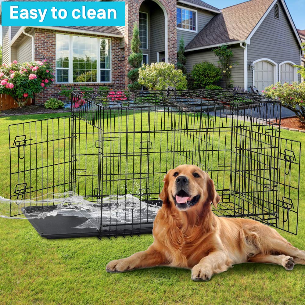 48 Inch Double-Door Dog Crate with Divider V14451