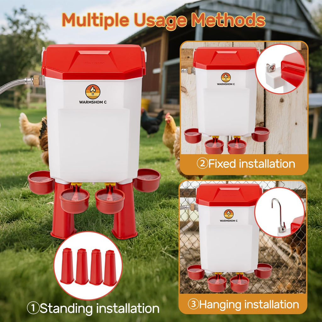 Automatic Chicken Waterer with Stainless Steel Hose A3576