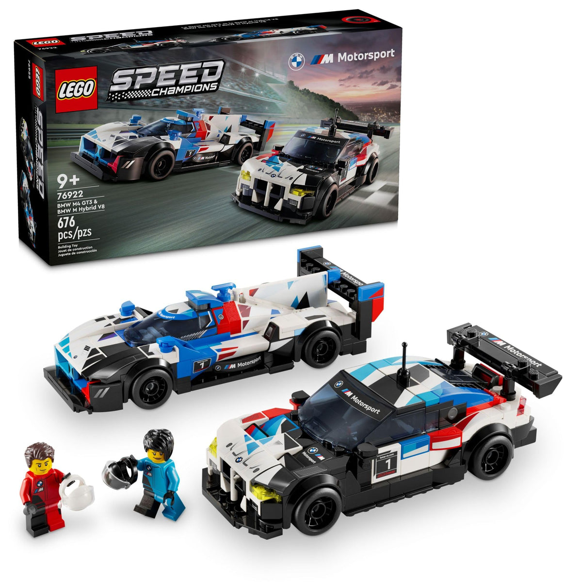 Buildable Race Car Toy Set with 2 Models and 2 Minifigures W363