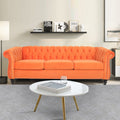 Orange Velvet 3 Seater Sofa G5380