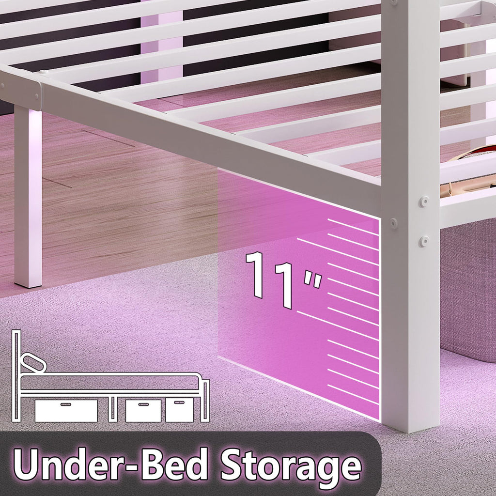 White Full Size Bed Frame with Headboard and Footboard A950