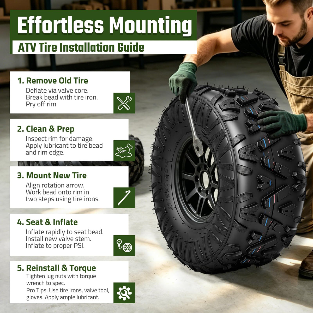 19x7-8 All Terrain Tubeless Set of 2 Tires C621714