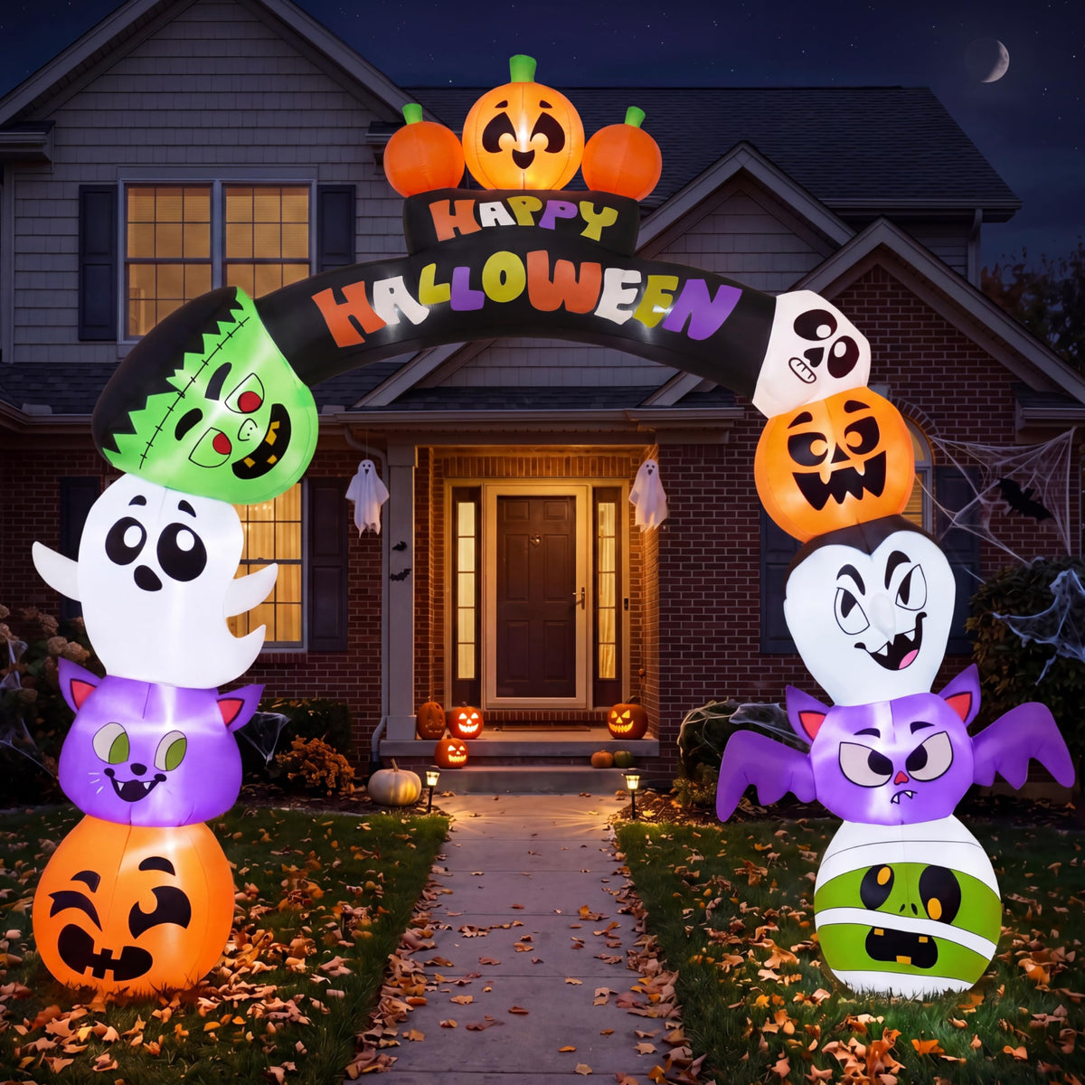 8 FT Halloween Inflatable Pumpkin Archway with LED Lights S281